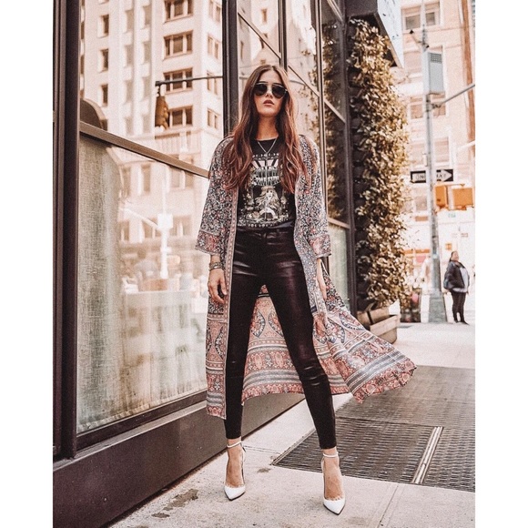 Spell & The Gypsy Jasmine Duster Kimono Navy NWT - Picture 5 of 8